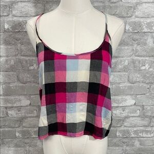 Wilfred Pink and Black Plaid Menton Blouse